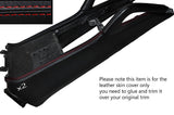 RED STITCH 2X CENTER CONSOLE SIDE TRIM SKIN COVERS FITS PORSCHE CAYENNE 02-10