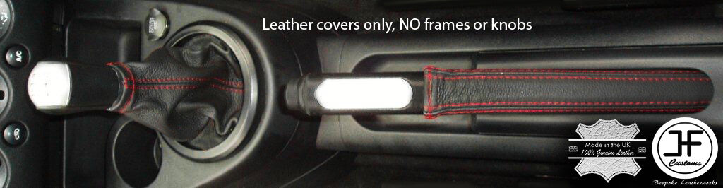 RED STITCH LEATHER GEAR & HANDBRAKE GAITER FITS FORD FIESTA MK6 2002-2008