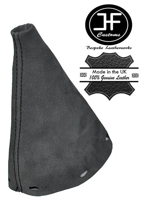 BLACK STITCHING MANUAL GRAPHITE SUEDE GEAR GAITER FITS MINI R50 R53 2001-2006