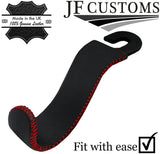 DARK RED STITCH LEATHER PLASTIC CAR SEAT HEADREST HOOK HANGER FOR AUDI Q2 16-22