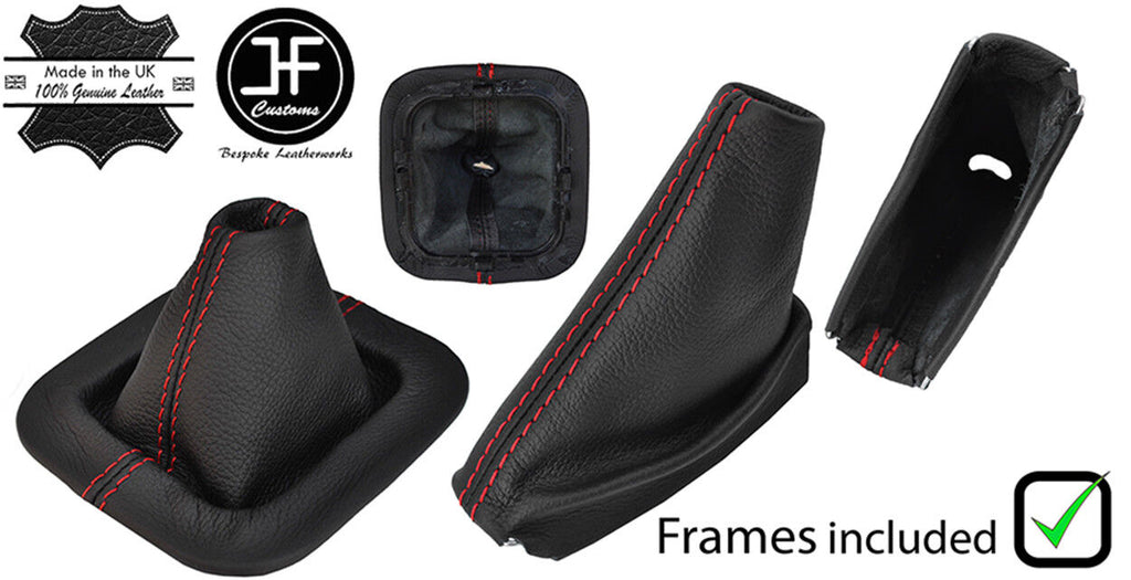 RED STITCH AUTOMATIC GAITER LEATHER SET+FRAMES FOR LAND ROVER DISCOVERY 95-04