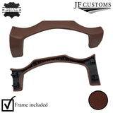 FOR MASERATI LEVANTE BROWN LEATHER COVERED UPPER STEERING COLUMN TRIM + FRAME