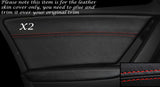RED STITCH 2X REAR DOOR CARD LEATHER SKIN COVERS FITS AUDI A4 B8 2007-2013