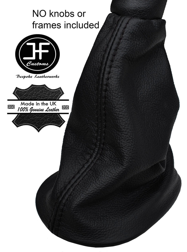 BLACK STITCHING MANUAL LEATHER GEAR GAITER FITS DACIA SANDERO 2008-2012
