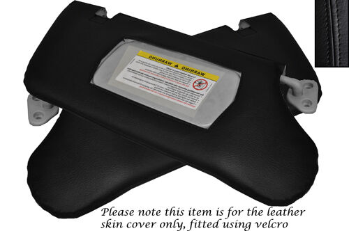 BLACK STITCH FITS MERCEDES ML M CLASS W163 98-05 2X SUN VISORS LEATHER COVERS