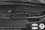 BLACK STITCH 2X FRONT DOOR ARMREST LTHR COVERS FOR FORD FIESTA MK9 13-16 3 DOOR
