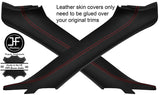 RED STITCH 2X A PILLAR LEATHER COVERS FOR AUDI TT CONVERTIBLE 98-06 STYLE 2
