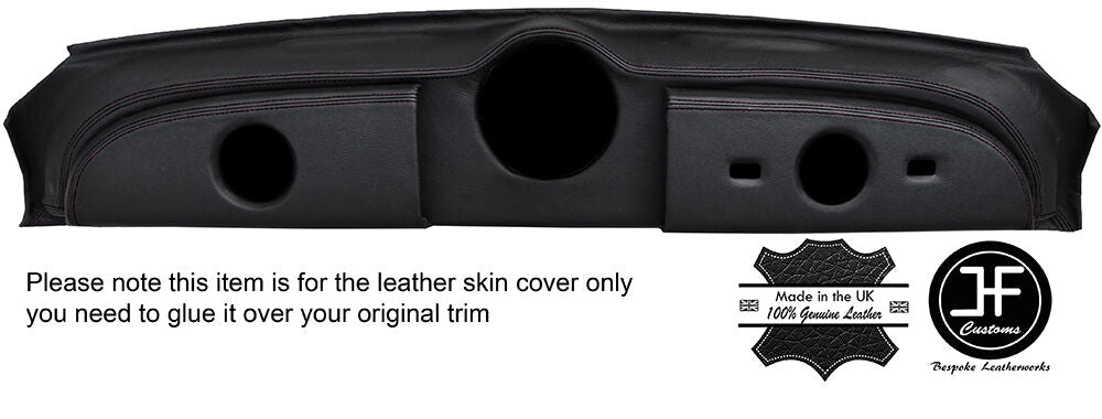 BLACK STITCHING DASH DASHBOARD LEATHER COVER FITS MORRIS MINOR MM 1000