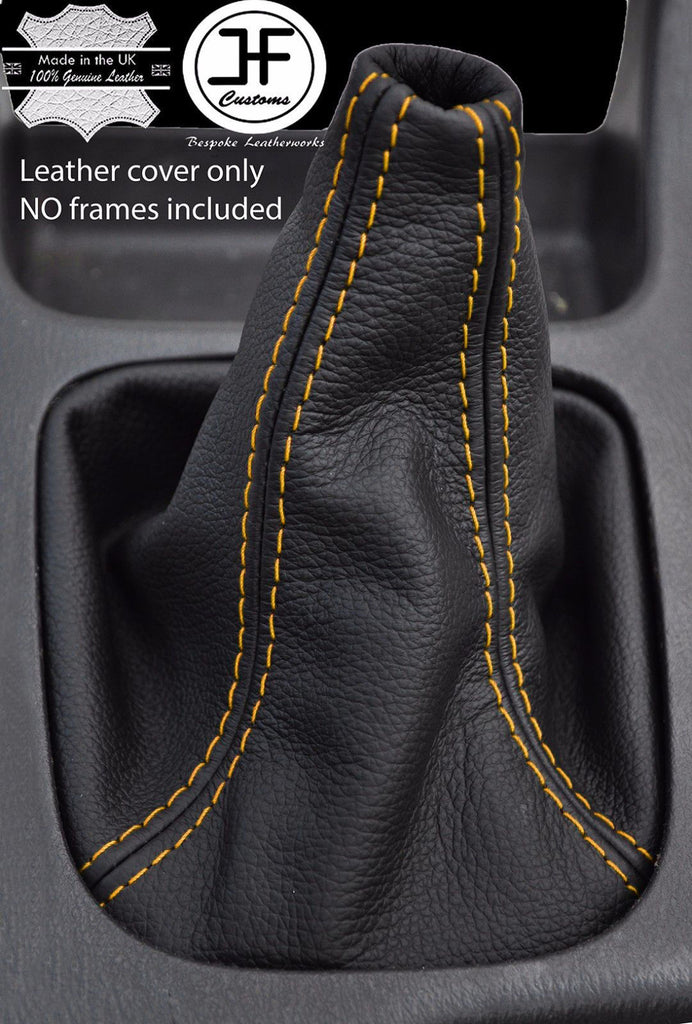 YELLOW STITCHING MANUAL LEATHER GEAR GAITER FITS  SUBARU LEGACY 1999-2003