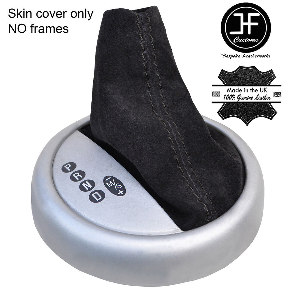 BLACK STITCH REAL SUEDE AUTO AUTOMATIC GEAR GAITER FOR BMW MINI R50 R52 01-06