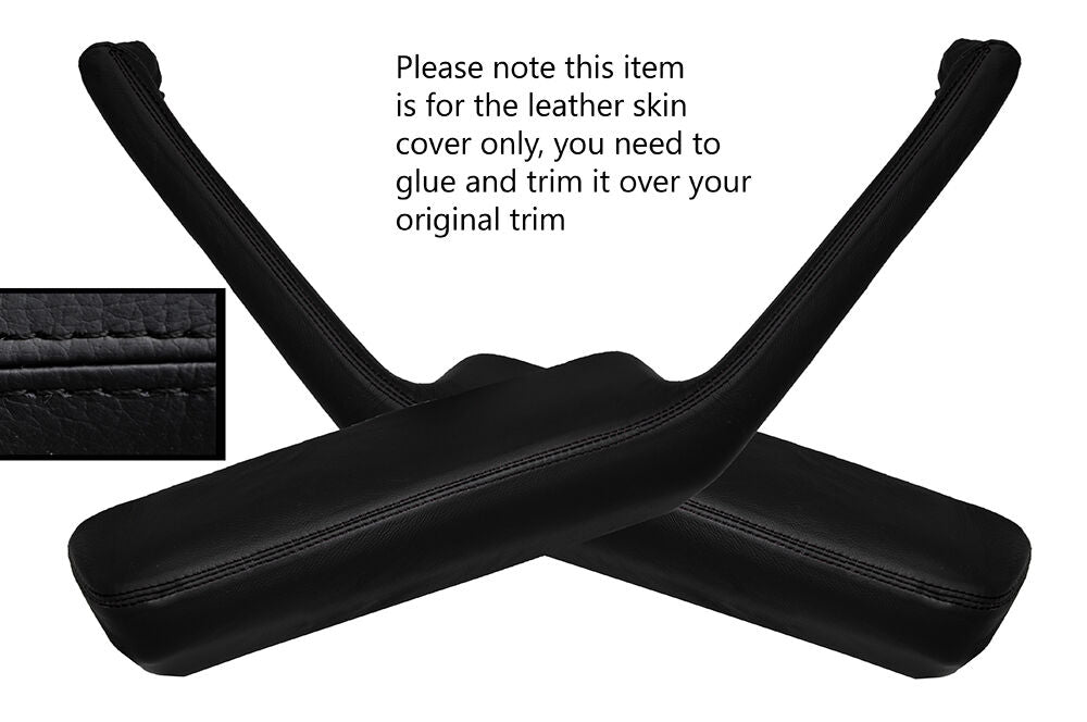BLACK STITCH 2X DOOR HANDLE ARMREST SKIN COVERS FITS PONTIAC FIREBIRD 90-92