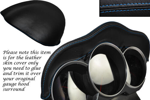 BLUE STITCH FITS MAZDA RX8 2003-2012 SPEEDO GAUGE HOOD LEATHER SKIN COVER ONLY