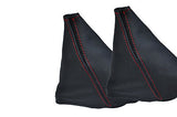 red stitch FITS BMW 5 SERIES E34 84-97  2X FRONT SEAT BELT STALK  COVERS ONLY