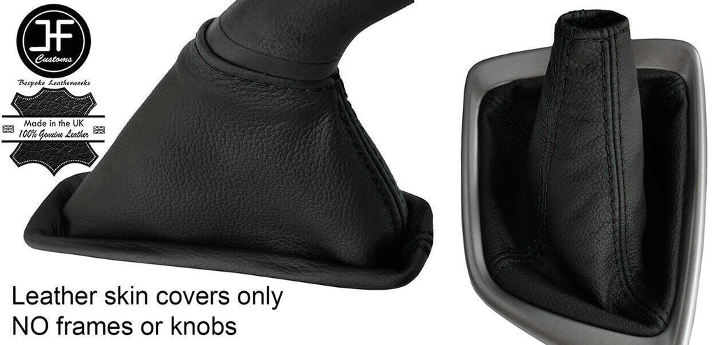 BLACK STITCH LEATHER MANUAL GEAR HANDBRAKE GAITER FITS TOYOTA AURIS MK2 12-2015