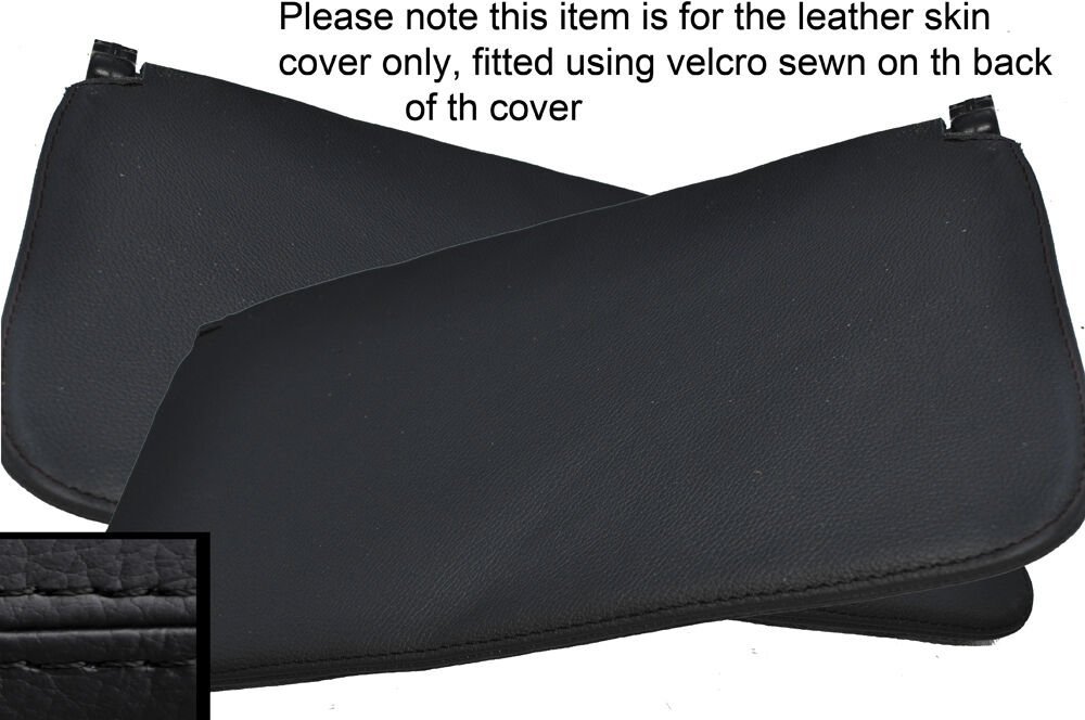 BLACK STITCH 2X REAR SUN VISORS LEATHER SKIN COVERS FITS PORSCHE 928 77-95
