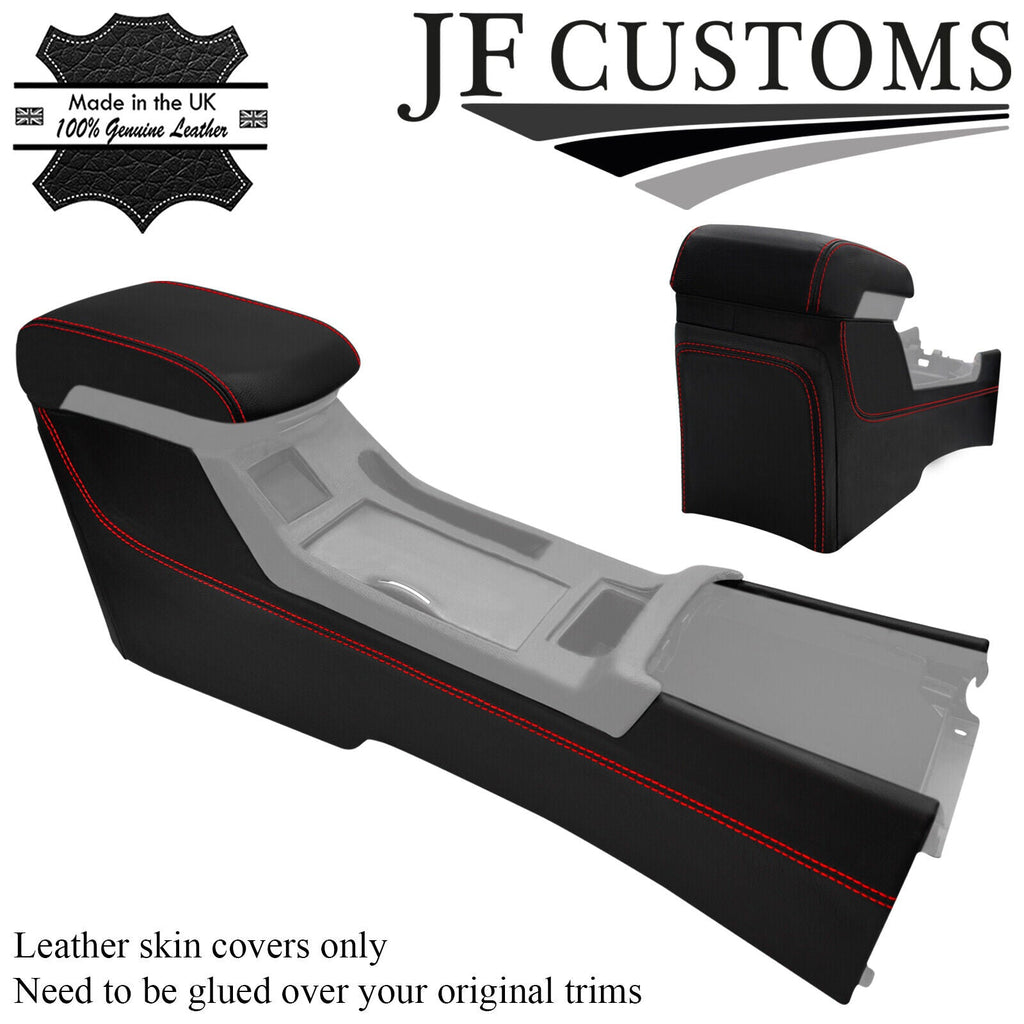 RED STITCH LEATHER CENTRE CONSOLE+ARMREST COVERS FOR MITSUBISHI EVO X 10 08-16