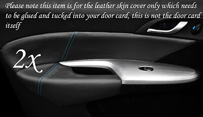 BLUE STITCH FITS HONDA CIVIC 06-12 2X FRONT DOOR CARD TRIM LEATHER COVERS ONLY