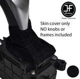 BLACK STITCH REAL SUEDE AUTOMATIC GEAR GAITER FOR BMW X6 2015-2018 CUSTOM NEW