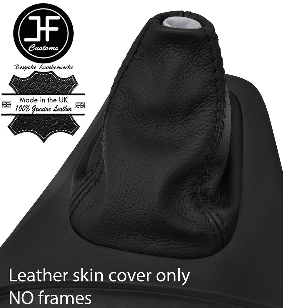 BLACK STITCHING BLACK TOP GRAIN LEATHER MANUAL GEAR GAITER FOR VOLVO S80 98-06