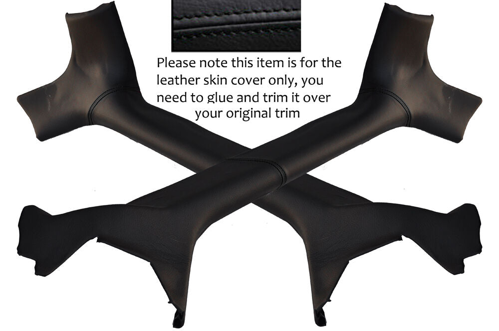 BLACK STITCHING 2X WINDSCREEN PILLAR SKIN COVERS FITS VW T4 TRANSPORTER CAMPER