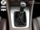 BLACK STITCHING REAL LEATHER MANUAL GEAR GAITER FITS AUDI A4 B6 2001-2004