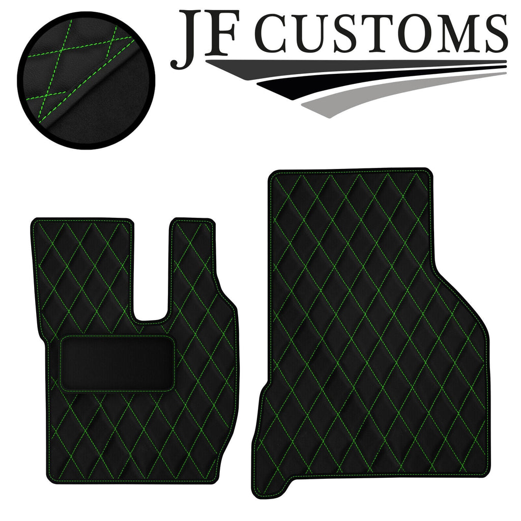 GREEN DIAMOND STITCH VINYL 4XTAILORED FLOOR CARPET FOR VOLVO FH13 12-20  JF1