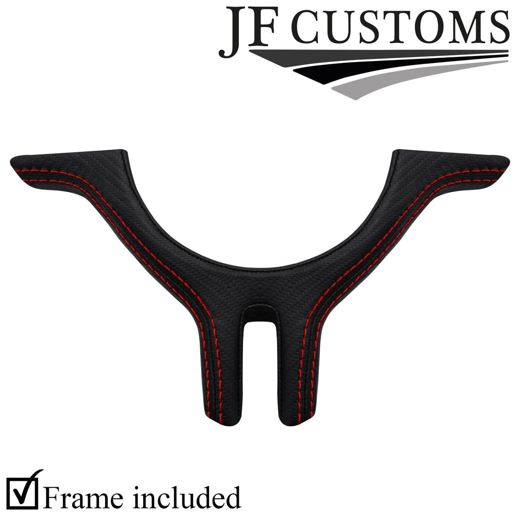 REDSTITCH CARBON VINYL SPORT STEERING WHEEL TRIM+FRAME FOR BMW 3 E46 99-05