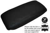 BLACK STICH NON SLIDING ARMREST LID LEATHER SKIN COVER FITS JAGUAR X-TYPE 01-09