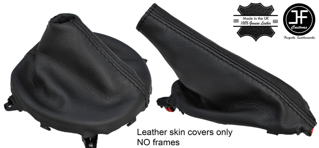 BLACK STITCH REAL LEATHER GEAR & HANDBRAKE GAITER FITS MAZDA MX5 MK4 2015-2018