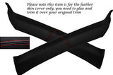 RED STITCH FITS MAZDA RX7 1992-2002 2X WINDSCREEN PILLAR LEATHER COVERS ONLY