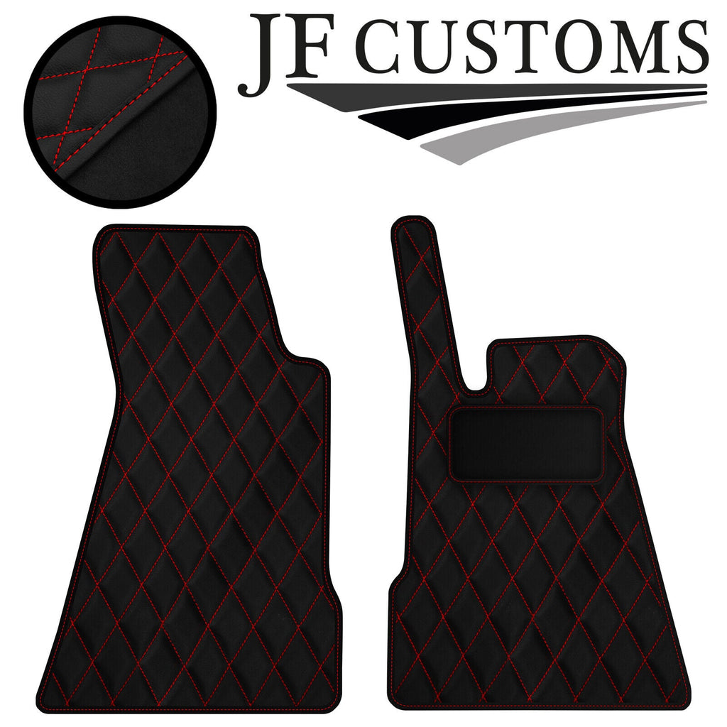 RED DIAMOND STITCH VINYL 2X TAILORED FLOOR CARPETS FOR SMART ROADSTER 03-07 JF1
