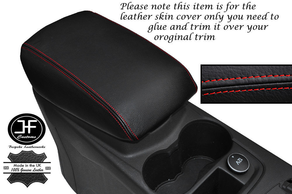 RED STITCH MANUAL LEATHER ARMREST COVER ONLY FITS FORD C MAX C-MAX 11-15