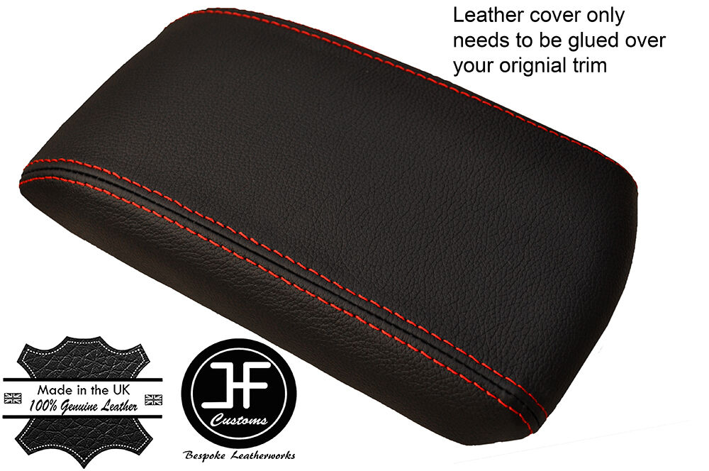 RED STITCHING ARMREST LID LEATHER COVER FITS PEUGEOT 308 2013-2017 CUSTOM NEW