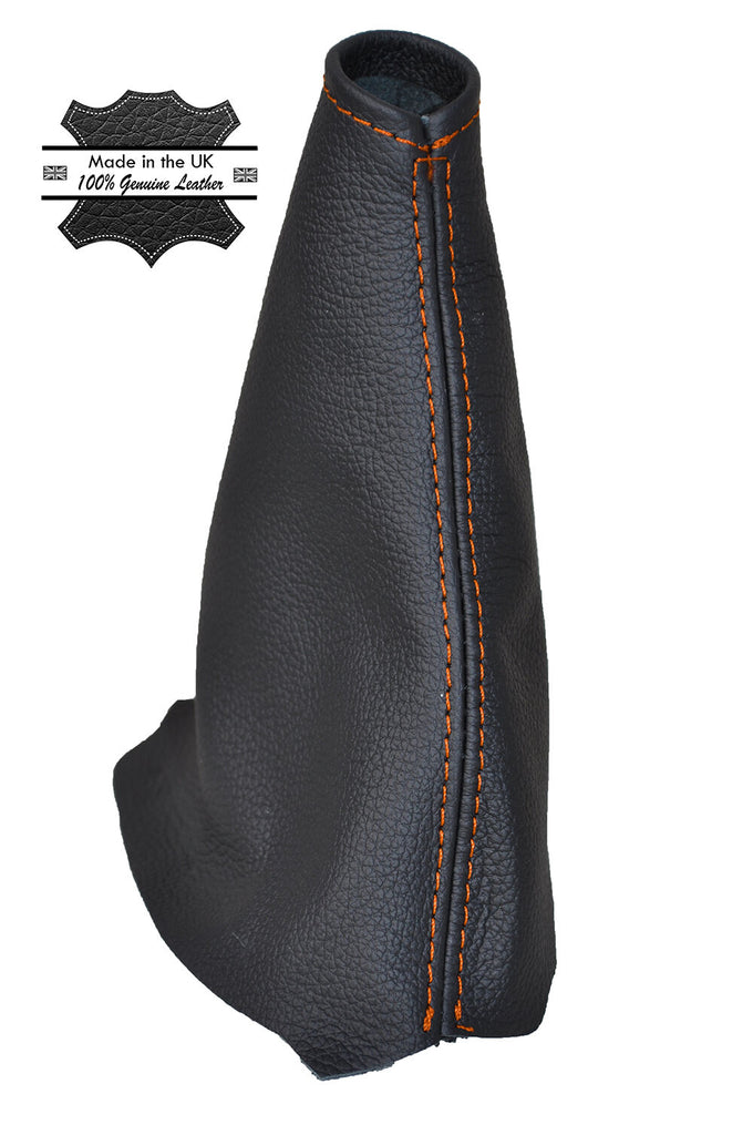 ORANGE STITCH FITS VOLVO S40 V50 2004-2012 HANDBRAKE GAITER REAL LEATHER