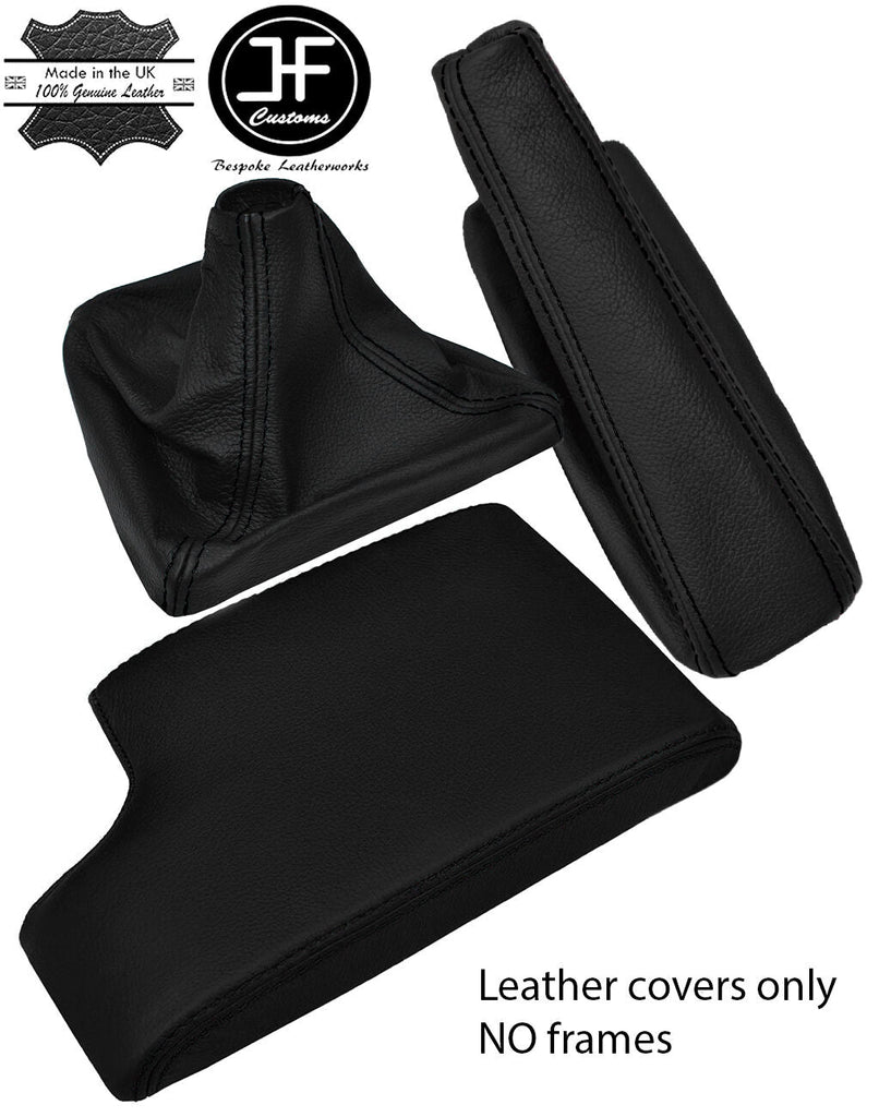 BLACK STITCH LEATHER GEAR HANDBRAKE & ARMREST COVER FITS BMW E90 E91 E92 E93