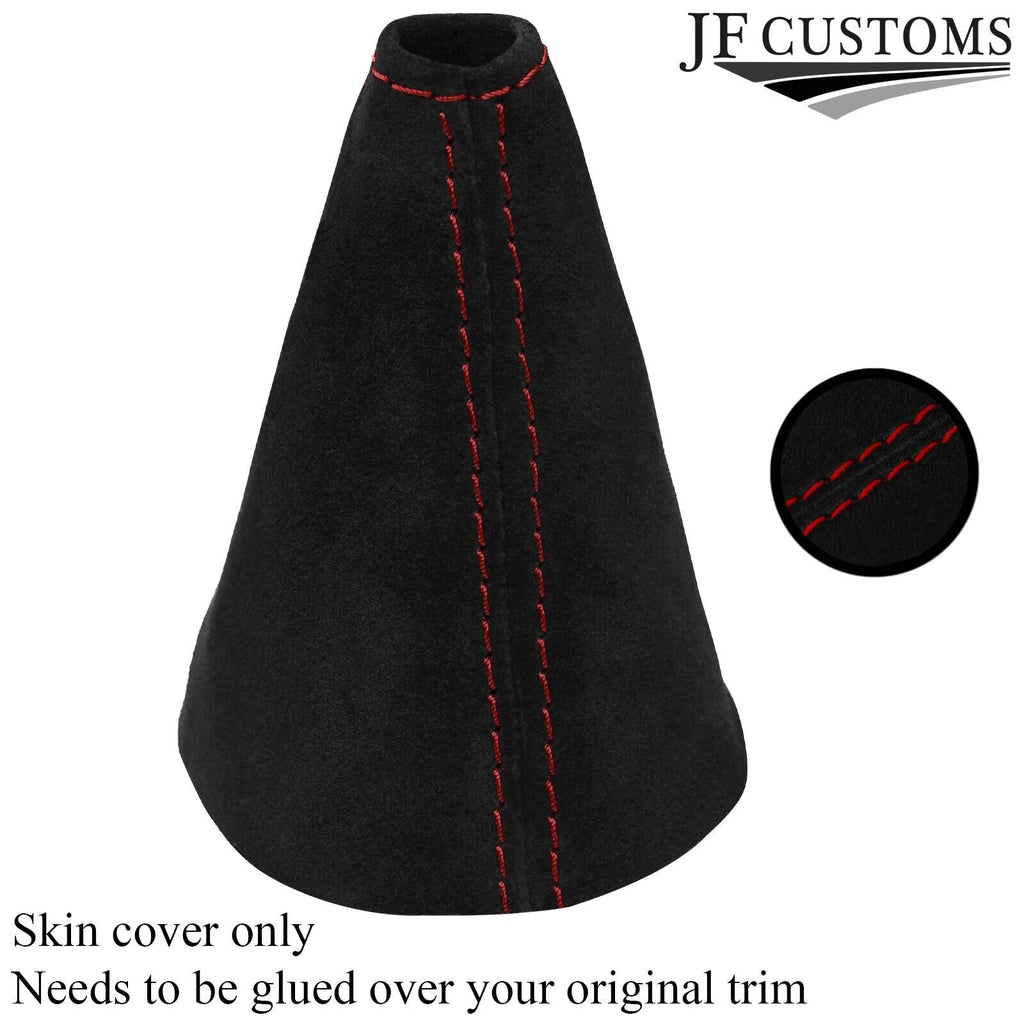 DARK RED STITCH SUEDE GEAR GAITER FITS VAUXHALL OPEL VX220 SPEEDSTER 00-07