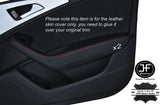 RED STITCHING 2X FRONT DOOR HANDLE ARMREST SKIN COVERS FITS AUDI A6 C7 11-15