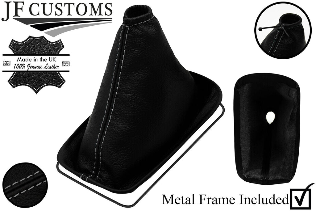 GREY STITCHING LEATHER GEAR GAITER+METAL FRAME FOR TOYOTA SCION iQ 08-15