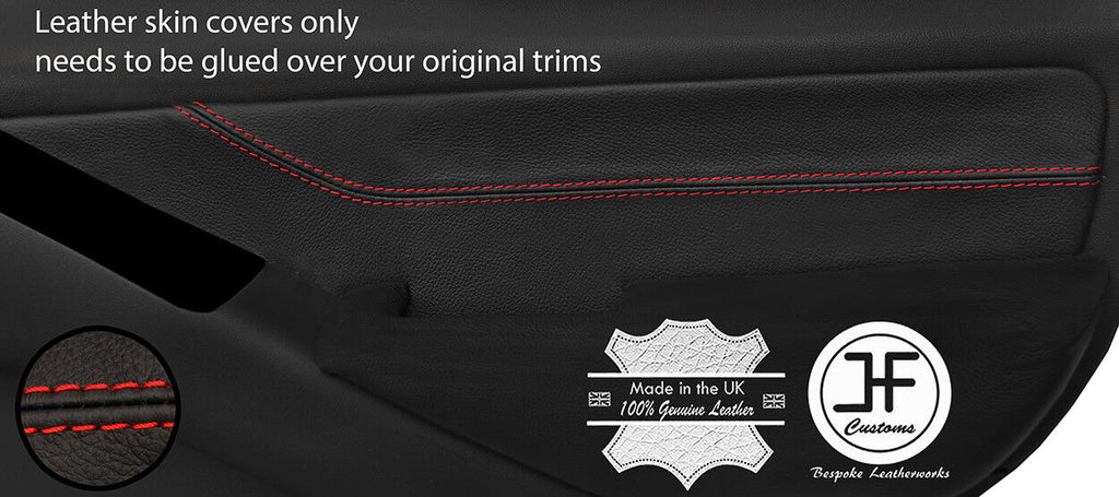 RED STITCH 2X REAR DOOR CARD TRIM LEATHER COVERS FITS PATHFINDER 2005-2012