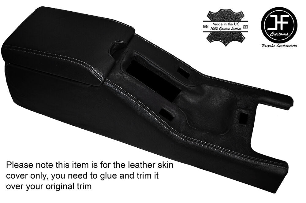 WHITE STITCH CENTRE CONSOLE & ARMREST LEATHER COVERS FITS LOTUS ELAN M100 89-95