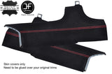 RED STITCH 2X REAR C PILLAR SUEDE COVERS FITS AUDI TT MK1 1998-2006 COUPE