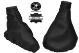 BLACK REAL LEATHER MANUAL GEAR & HANDBRAKE GAITER FITS ALFA ROMEO 147 2000-2004