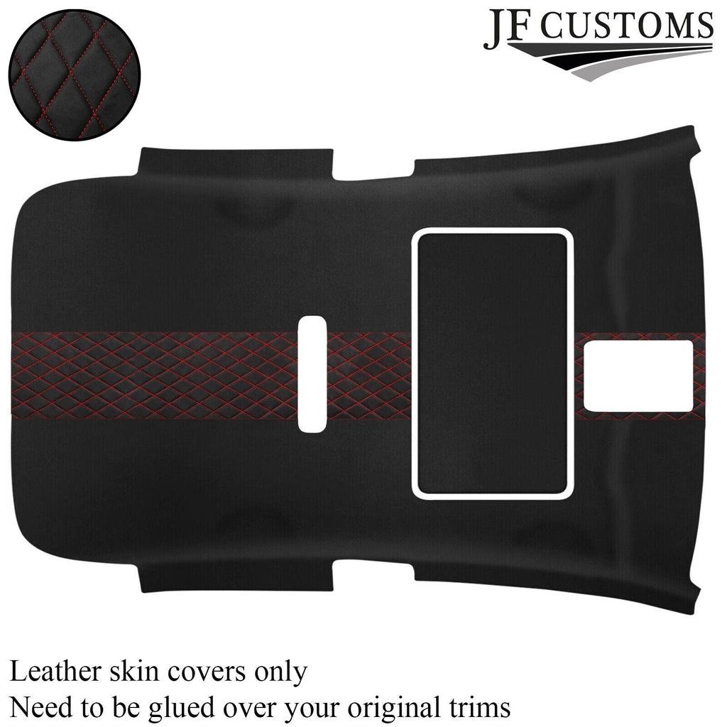 DSG2 RED STITCH D GREY LUXE SUEDE SUNROOF HEADLINER COVER FOR GOLF MK6 09-14