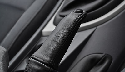 black stitching FITS BMW E87 E81 E82 1 SERIES HANDBRAKE HANDLE LEATHER COVER