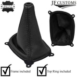 BLACK LEATHER GEAR GAITER+PLASTIC FRAME FOR HYUNDAI ACCENT MK2 LC 00-05