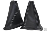 FITS FORD KA LEATHER GEAR  & HANDBRAKE GAITER WHITE STITCHING CUSTOM NEW