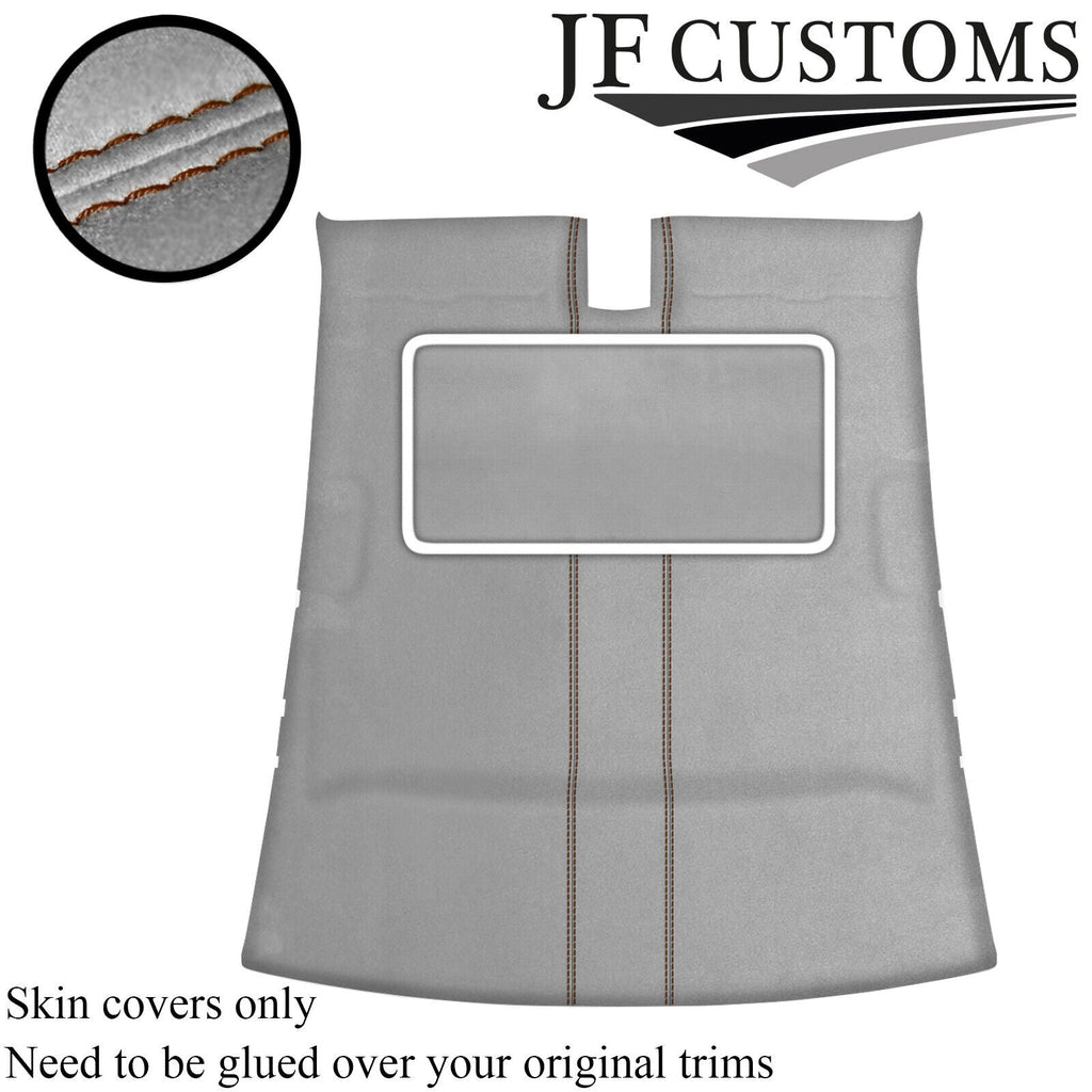 TAN STITCH L GREY SUEDE SUNROOF HEADLINER COVER FOR JAGUAR XJ6 X300 X308 94-02