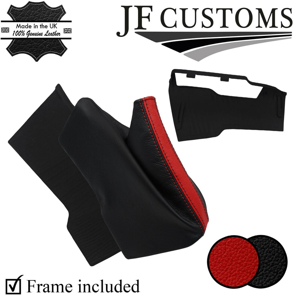 D RED STRIPE LEATHER HANDBRAKE GAITER+PLASTIC FRAME FOR TOYOTA GT86 12-19