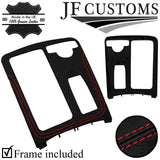 RED STITCH LEATHER CENTRE CONSOLE TRIM COVER+ FRAME FOR MERCEDES W204 07-14
