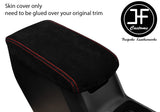RED STITCH SUEDE ARMREST COVER FITS TOYOTA RAV 4 2013-2018 CUSTOM NEW MADE IN UK